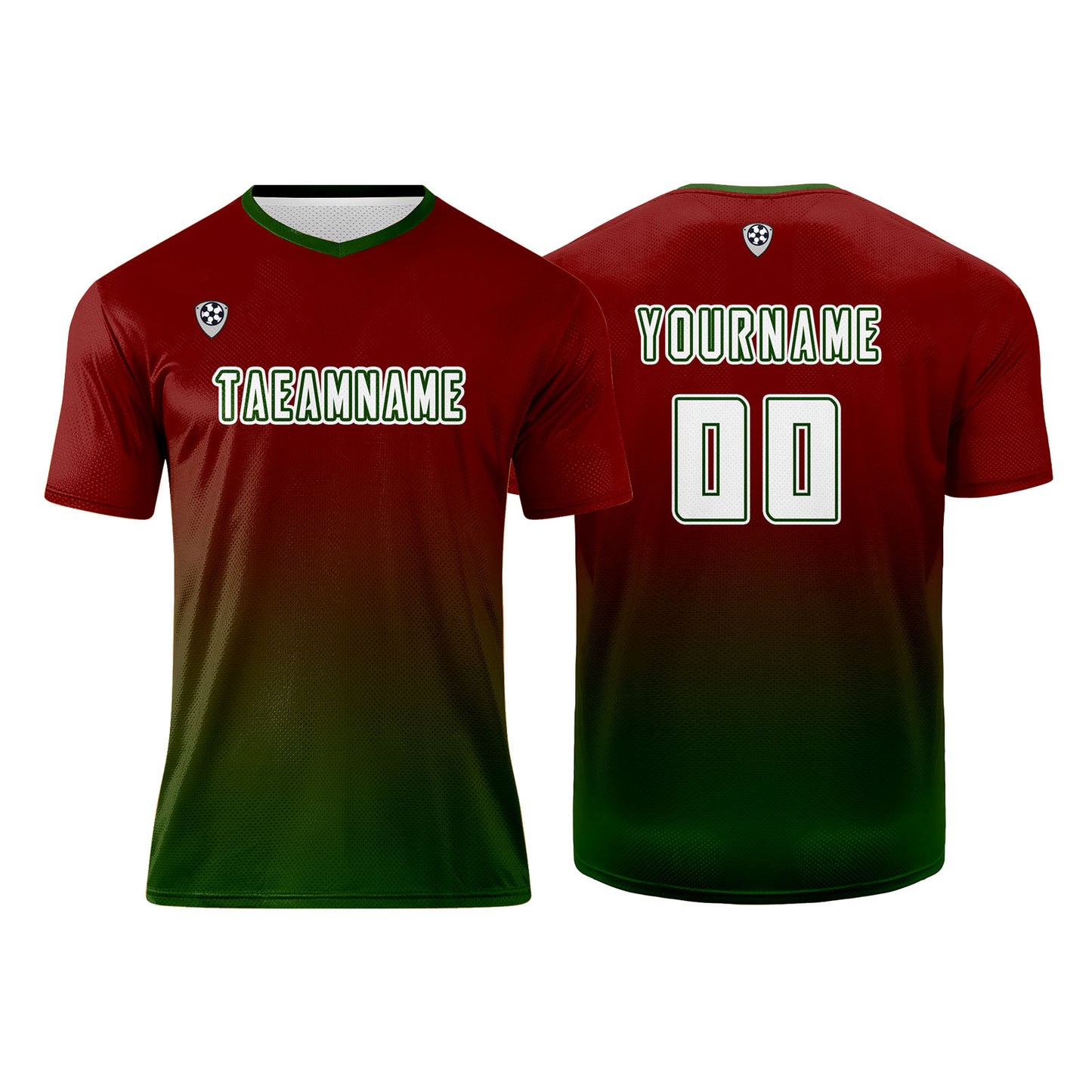 Custom Red Green Uniform Jersey Kids Adults Personalized Set Jersey Shirt