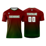 Custom Red Green Uniform Jersey Kids Adults Personalized Set Jersey Shirt