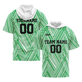 Custom White Green Short Sleeve Hoodies for Men Women Shirts with Hoods Printed Name Logo