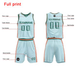 Custom Tiffany Blue Basketball Jersey Uniform Suit Printed Your Logo Name Number