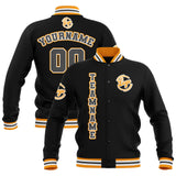 Custom Black Yellow Grey Waterproof Varsity Jackets Personalized Stitched Name Number Logo to Letterman Jackets