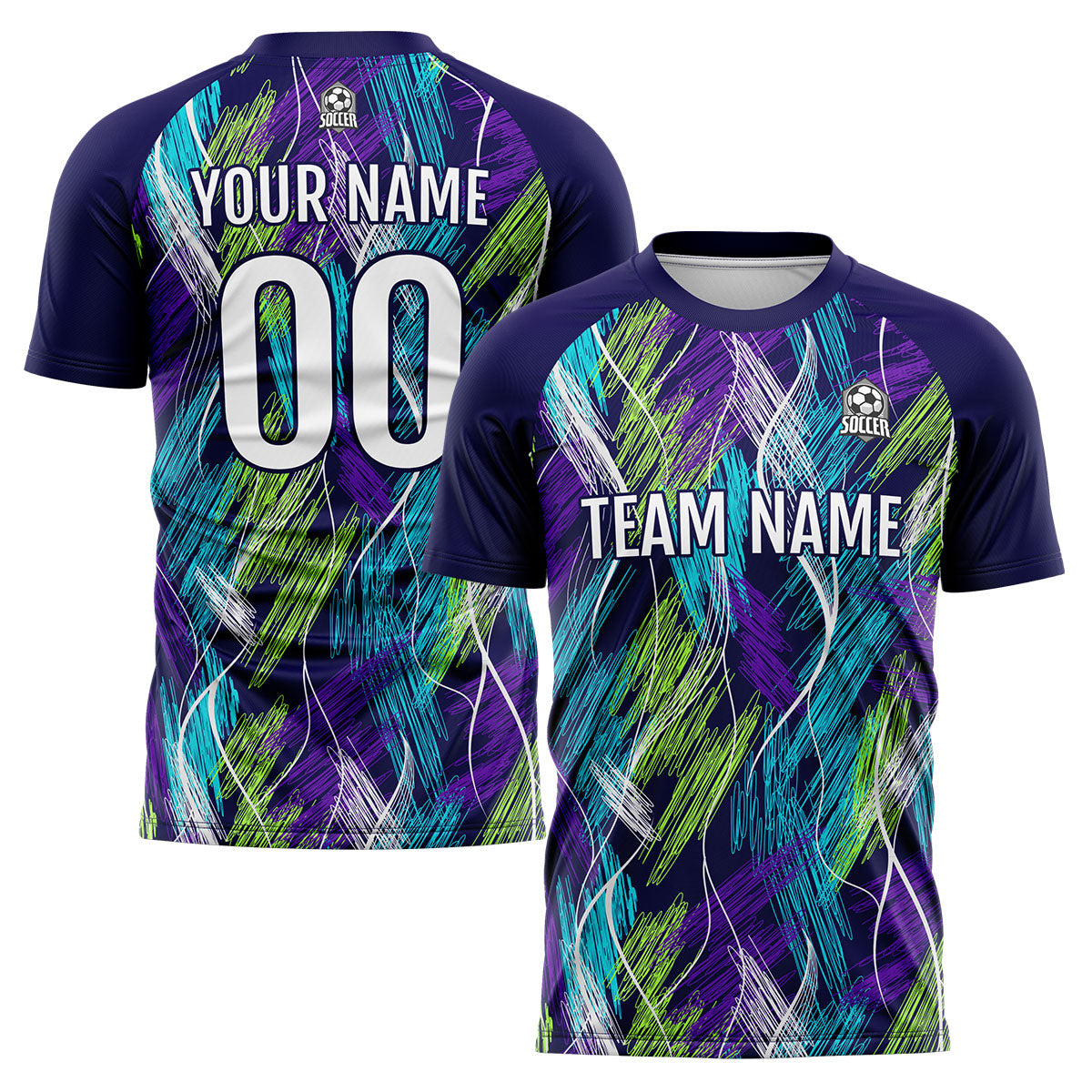 Custom Purple Light Blue Uniform Jersey Kids Adults Personalized Set Jersey Shirt