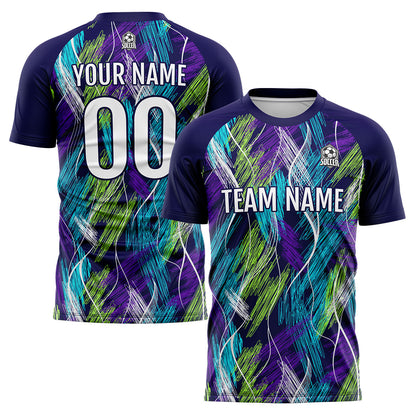 Custom Purple Light Blue Uniform Jersey Kids Adults Personalized Set Jersey Shirt