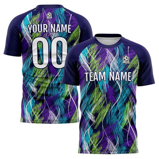 Custom Purple Light Blue Uniform Jersey Kids Adults Personalized Set Jersey Shirt