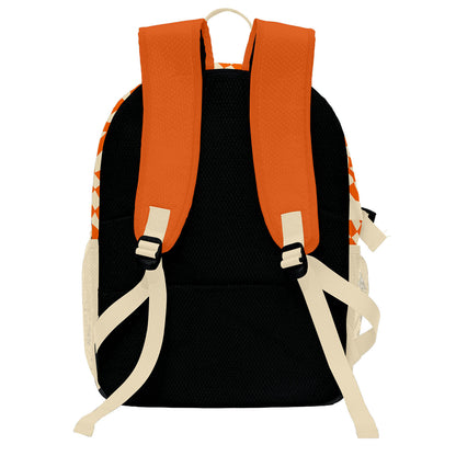 Custom Orange Beige Basketball Soccer Backpack Personalized Player Names Numbers Team Logo #BB-0919-0023