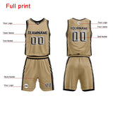 Custom Gold Basketball Jersey Uniform Suit Printed Your Logo Name Number