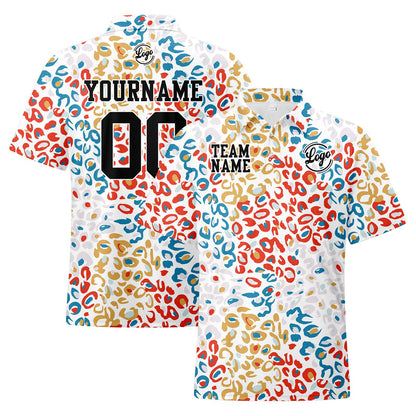 Custom Football Polo Shirts  Add Your Unique Logo/Name/Number Leopard print