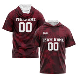 Custom Burgundy Short Sleeve Hoodies for Men Women Shirts with Hoods Printed Name Logo