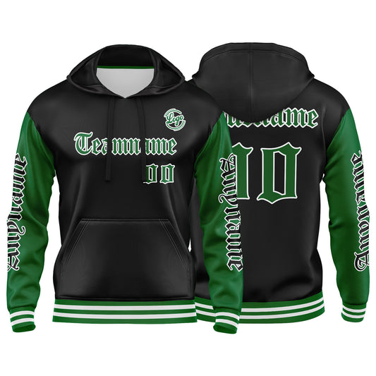 Custom Green Black Sweatshirt Hoodie For Men Women Girl Boy Print Your Logo Name Number