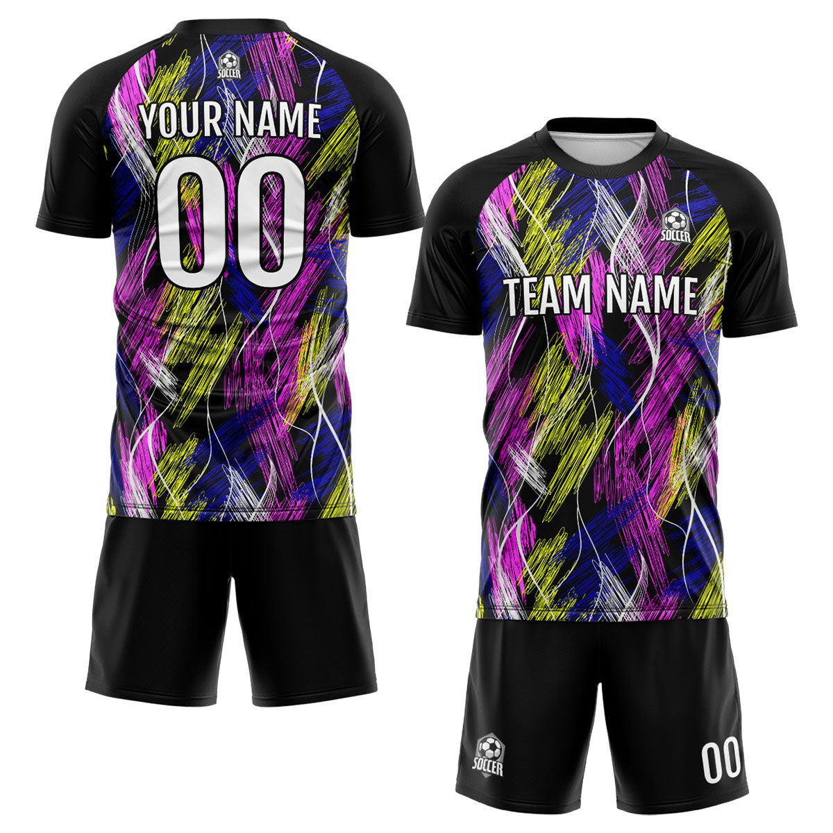 Custom Black Pink Uniform Jersey Kids Adults Personalized Set Jersey Shirt