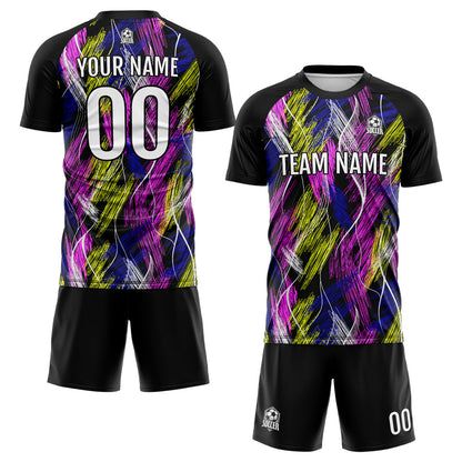 Custom Black Pink Uniform Jersey Kids Adults Personalized Set Jersey Shirt