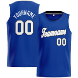 Custom Stitched Basketball Jersey for Men, Women And Kids Royal-White-Gray-Black