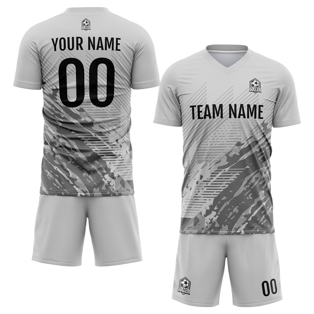 Custom Soccer Uniform Jersey Kids Adults Personalized Set Jersey Grey