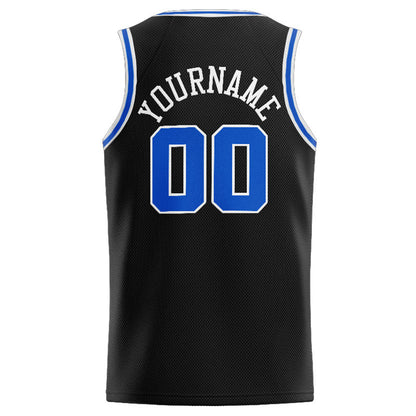 Custom Stitched Basketball Jersey for Men, Women And Kids Black-White-Royal
