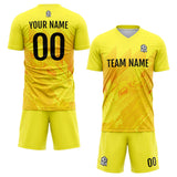 Custom Soccer Uniform Jersey Kids Adults Personalized Set Jersey Yellow