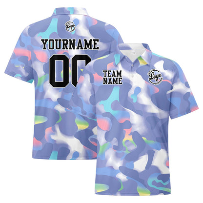 Custom Football Polo Shirts  Add Your Unique Logo/Name/Number Grey blue