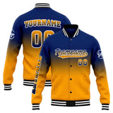 Custom Gradient Varsity Jacket Letterman jacket for Men, Women and Youth Navy Orange