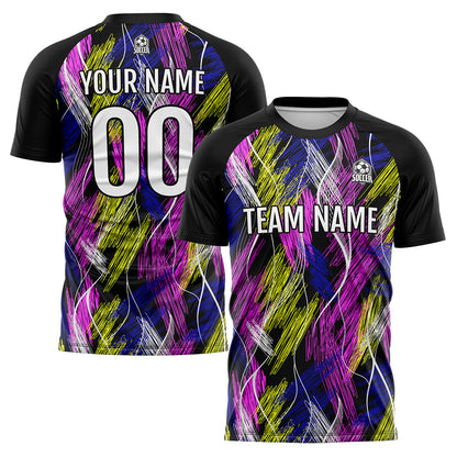 Custom Black Pink Uniform Jersey Kids Adults Personalized Set Jersey Shirt