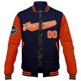 Custom Varsity Jacket Letterman jacket for Men, Women and Youth Navy Orange