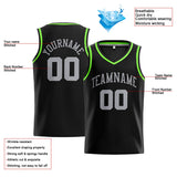 Custom Stitched Basketball Jersey for Men, Women And Kids Black-Gray-Neon Green