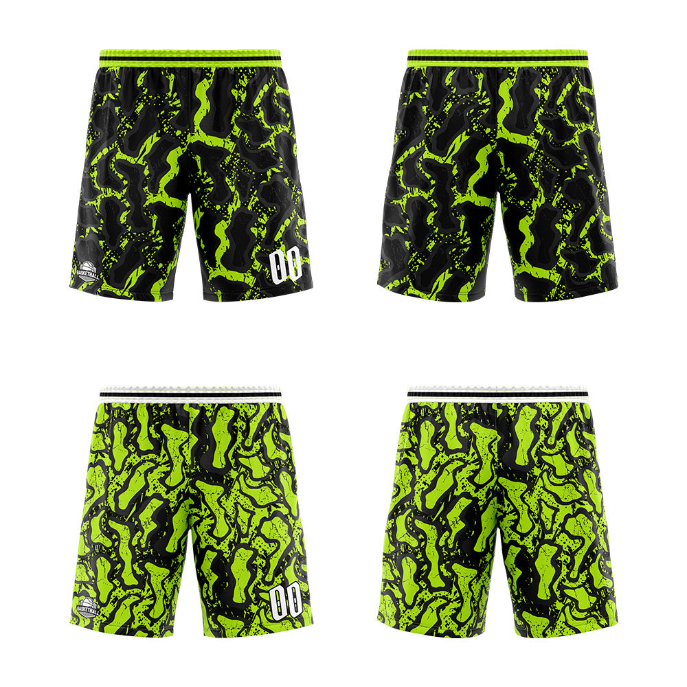 Custom Reversible Basketball Suit for Adults and Kids Personalized Jersey Black&Neon Green