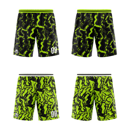 Custom Reversible Basketball Suit for Adults and Kids Personalized Jersey Black&Neon Green
