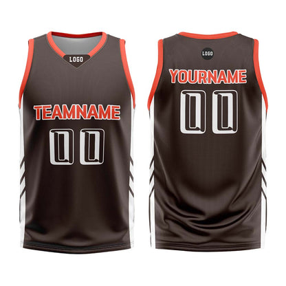 Custom Brown Orange Basketball Jersey Uniform Suit Printed Your Logo Name Number