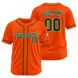 Custom Baseball Jersey Stitched Design Personalized Hip Hop Baseball Shirts Orange-Dark Green