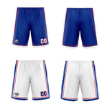 Custom Royal White Reversible Basketball Suit for Adults and Kids Personalized Jersey