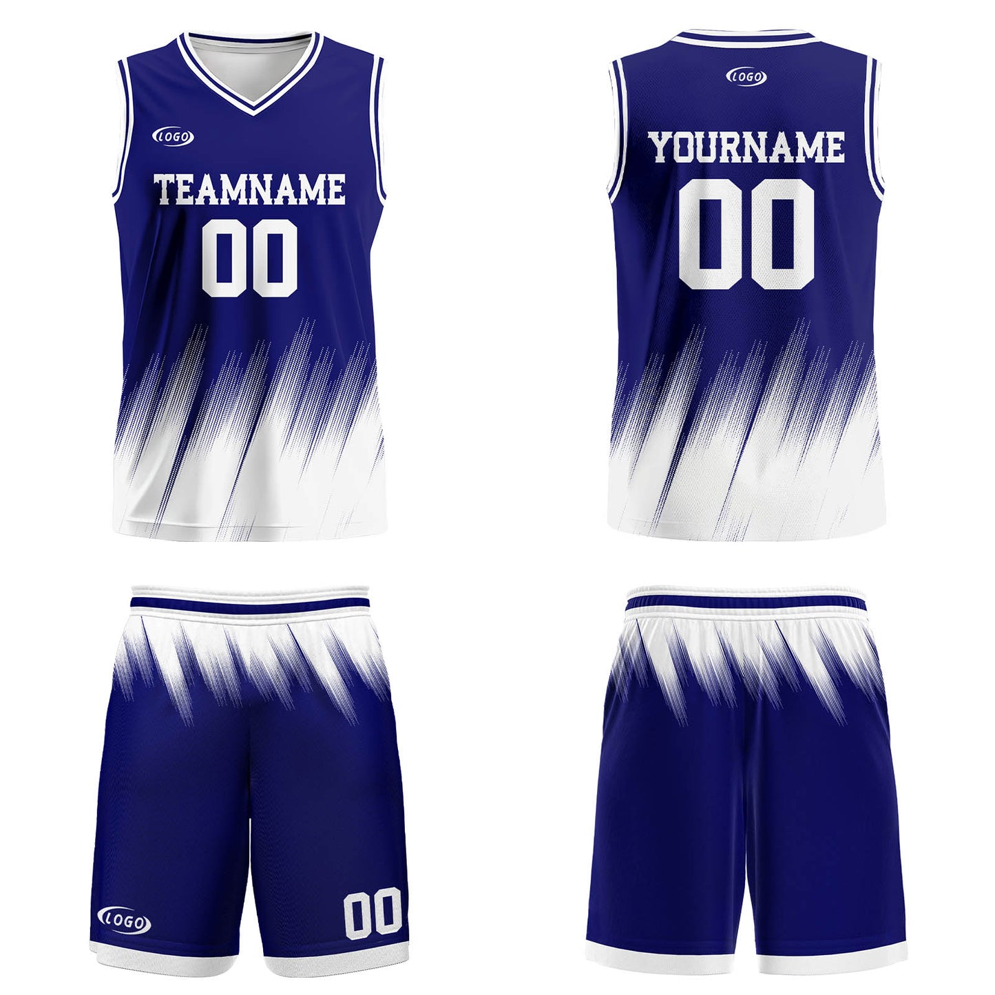 Custom Blue White Basketball Jersey Uniform Suit Printed Your Logo Name Number