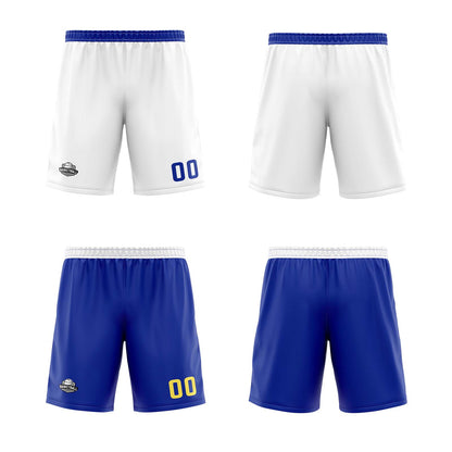 Custom White Royal Blue Reversible Basketball Jersey Uniform Suit Printed Your Logo Name Number