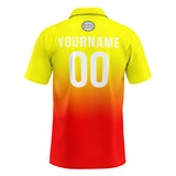 Custom Yellow Red Football Polo Shirts  Add Your Unique Logo/Name/Number