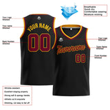 Custom Stitched Basketball Jersey for Men, Women  And Kids Black-Burgundy-Yellow