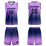 Custom Light Purple Deep Blue Gradient Basketball Jersey Uniform Suit Printed Your Logo Name Number