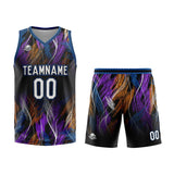 Custom Black Blue Basketball Jersey Uniform Suit Printed Your Logo Name Number