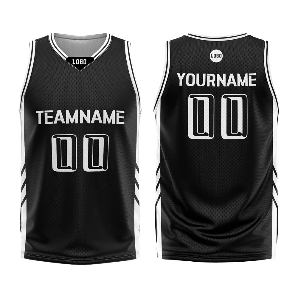 Custom Black Basketball Jersey Uniform Suit Printed Your Logo Name Number