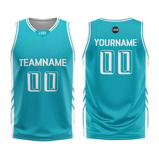 Custom Cyan Basketball Jersey Uniform Suit Printed Your Logo Name Number