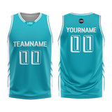 Custom Cyan Basketball Jersey Uniform Suit Printed Your Logo Name Number