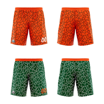 Custom Reversible Basketball Suit for Adults and Kids Personalized Jersey Flaw-Green&Orange