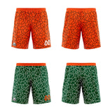 Custom Reversible Basketball Suit for Adults and Kids Personalized Jersey Flaw-Green&Orange