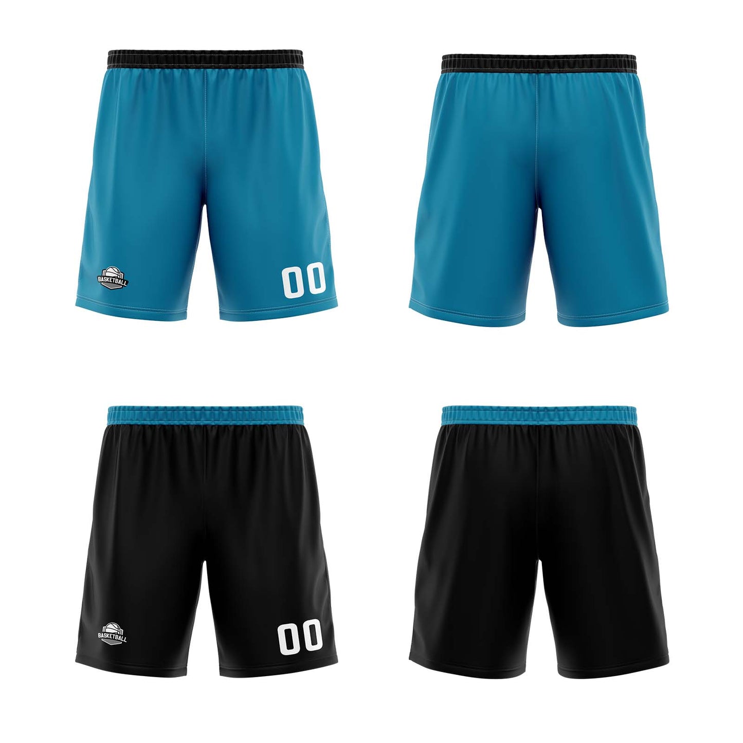Custom Blue Black Reversible Basketball Jersey Uniform Suit Printed Your Logo Name Number