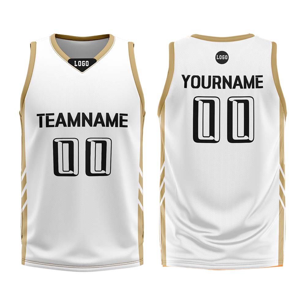 Custom White Basketball Jersey Uniform Suit Printed Your Logo Name Number
