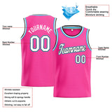 Custom Stitched Basketball Jersey for Men, Women And Kids Pink-White-Light Blue