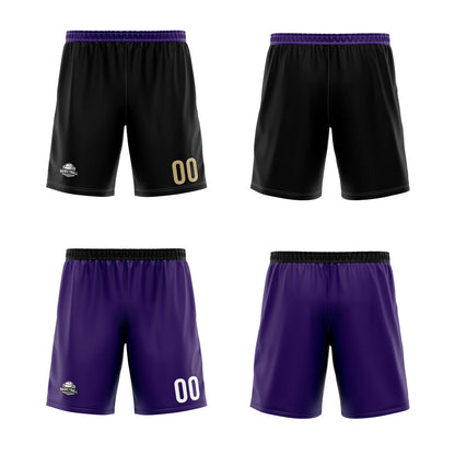 Custom Black Purple Reversible Basketball Jersey Uniform Suit Printed Your Logo Name Number