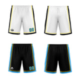 Custom White Black Light Blue Reversible Basketball Suit for Adults and Kids Personalized Jersey
