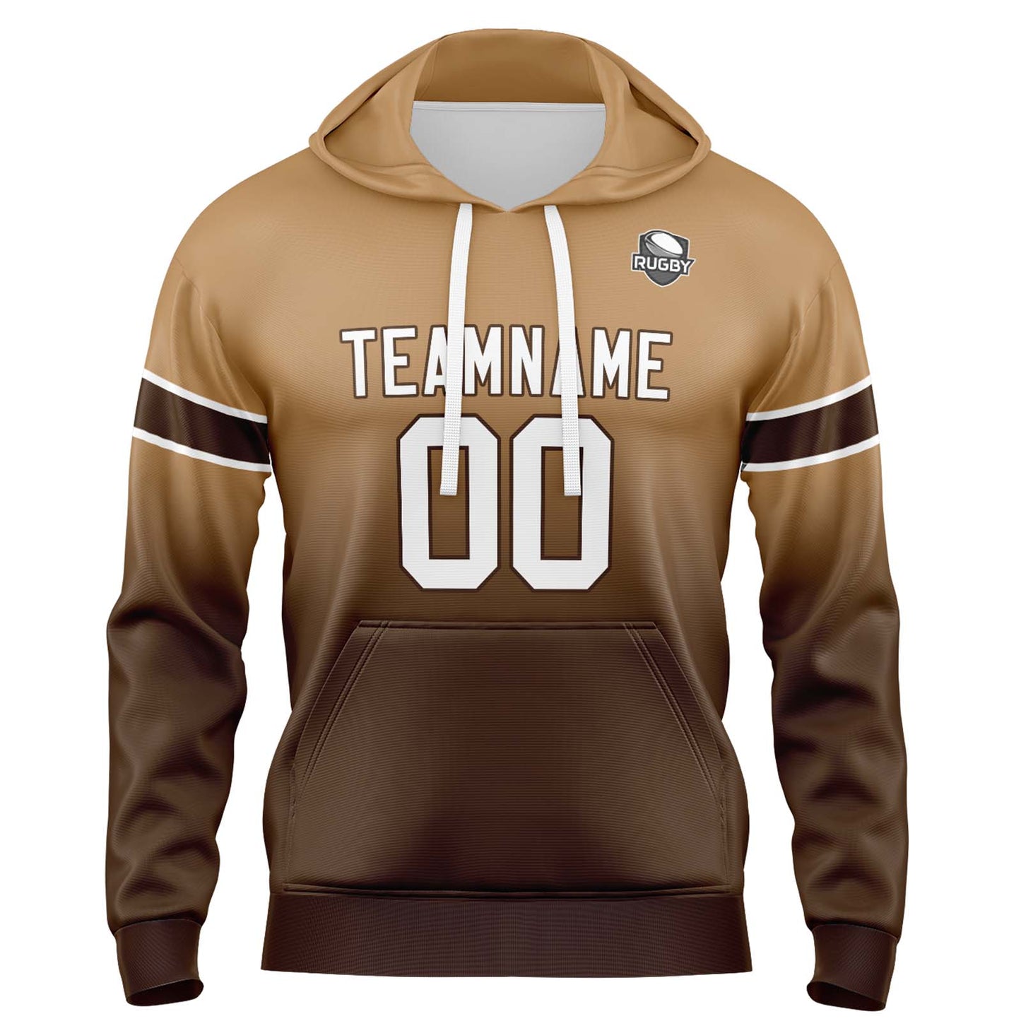 Custom Gradient Hoodie For Man Woman Girl Boy Print Your Logo Name Number Brown