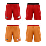 Custom Red Orange Reversible Basketball Jersey Uniform Suit Printed Your Logo Name Number