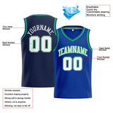 Custom Stitched Basketball Jersey for Men, Women And Kids Royal-Navy-White-Kelly Green