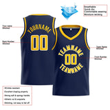 Custom Stitched Basketball Jersey for Men, Women And Kids Navy-Yellow-White