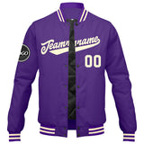 Custom Varsity Jacket Letterman jacket for Men, Women and Youth Purple Cream